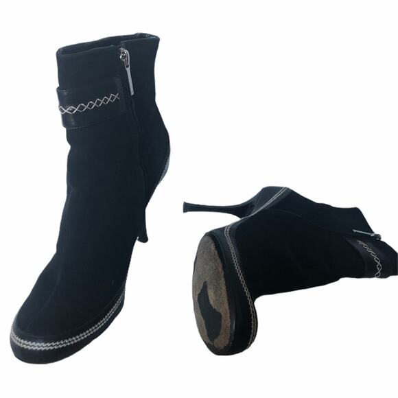 Christian Dior CD Suede Ankle Booties Black 37.5 - Picture 12 of 15